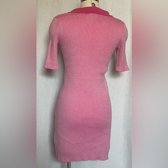 Monrow pink striped rib knit dress - Picture 3 of 6
